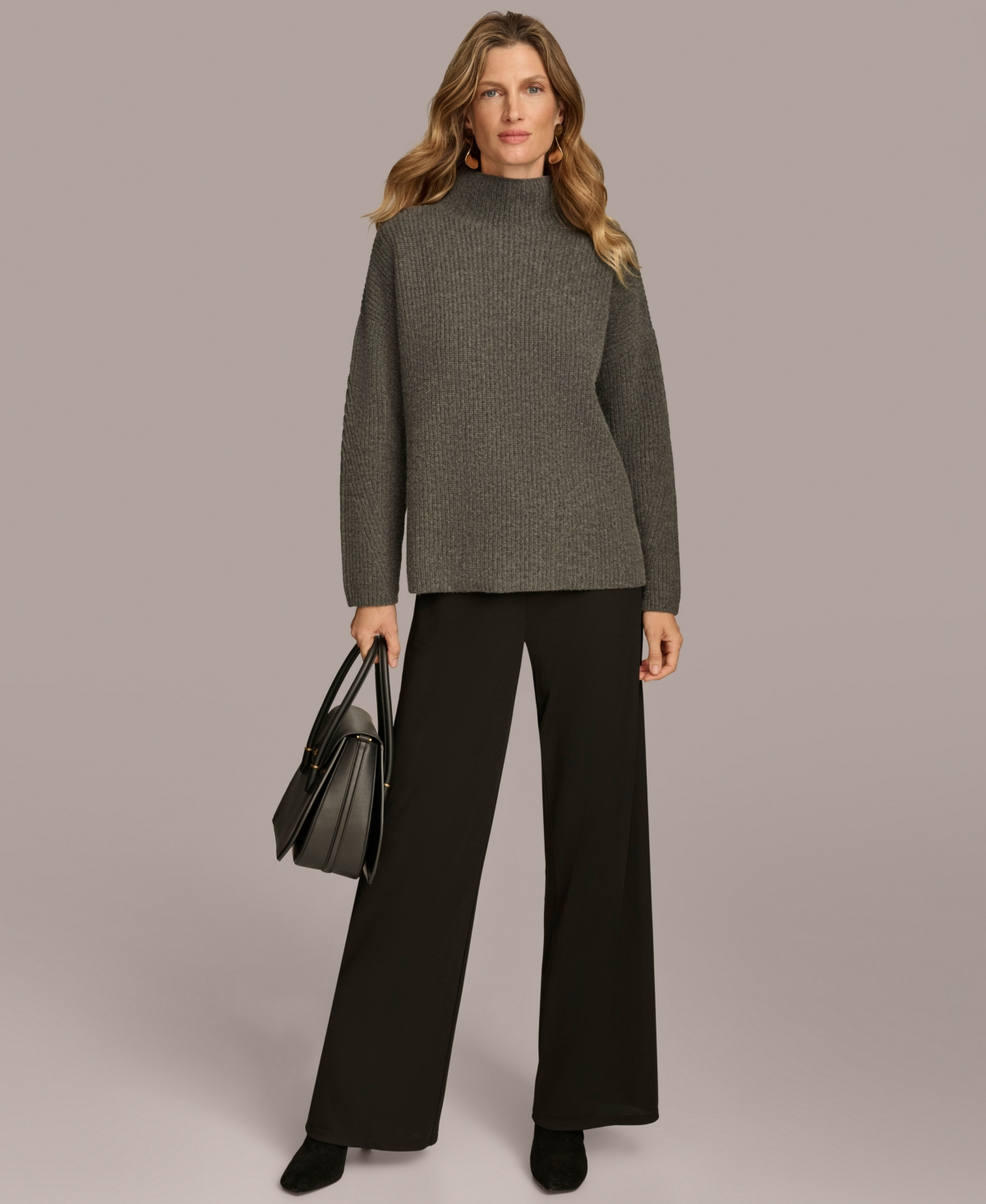 Donna Karan New York Women's Cashmere-Blend Mock Neck Sweater