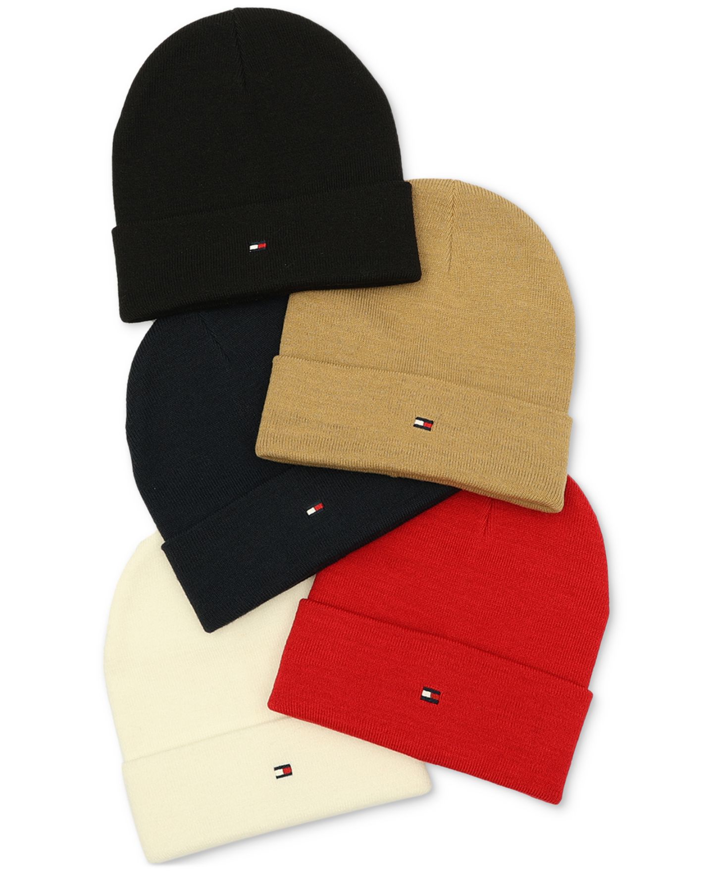 Мужская шапка Tommy Hilfiger Flag Embroidery Double Cuff Beanie, цвет: Пустынный небесно-голубой — фото 4
