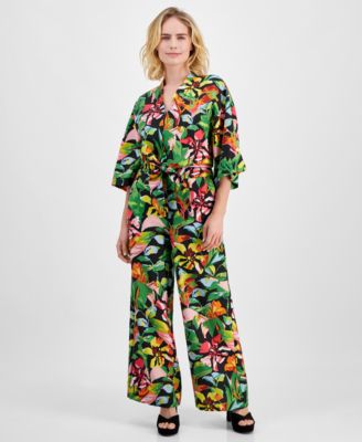 I.N.C. International Concepts - Petite Floral Print High-Rise Pants