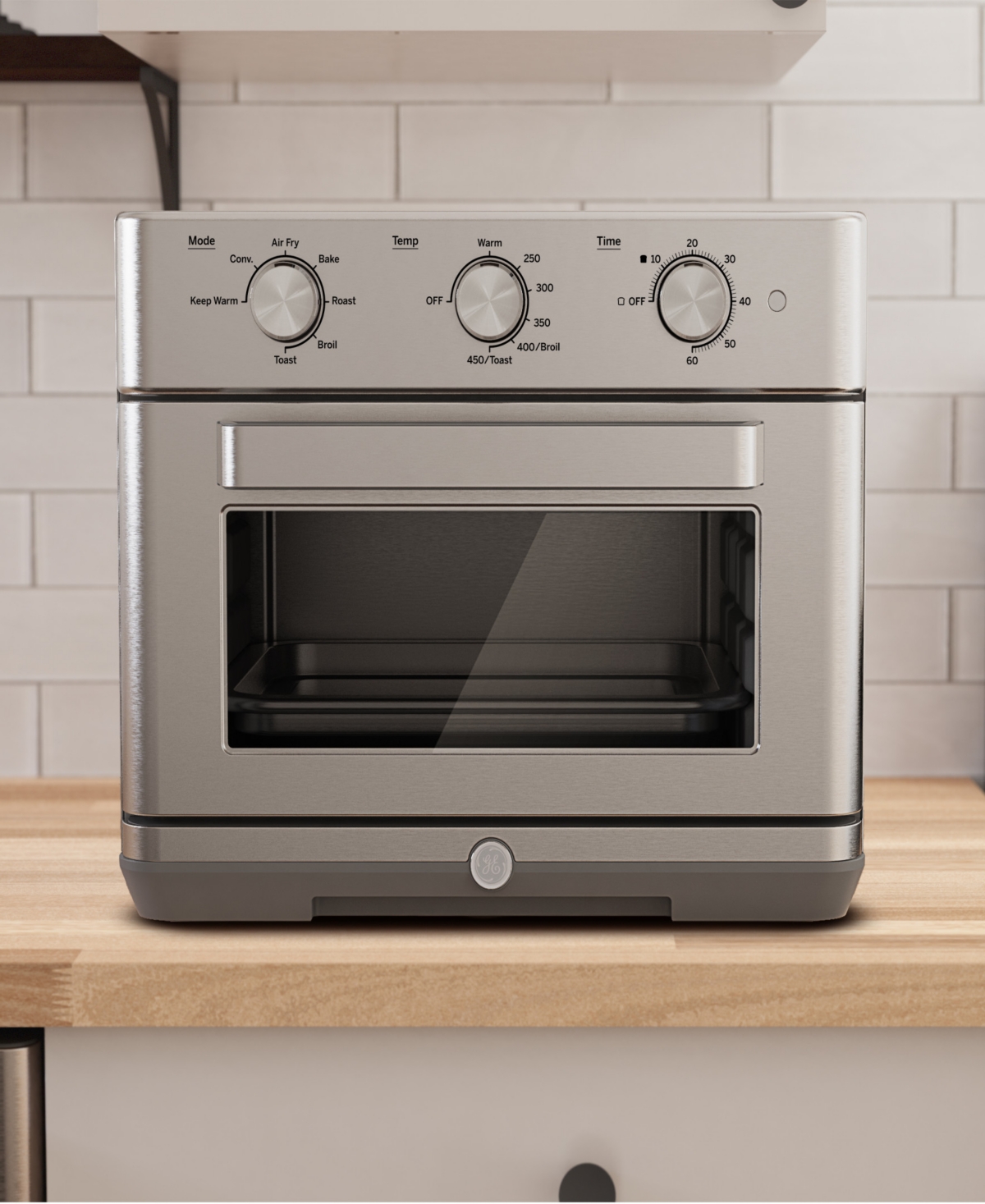 Ge Appliances Mechanical Air Fry 7-in-1 Toaster Oven In Stainless Steel
