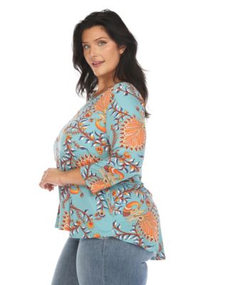Plus Size Vibrant Boho Swing Top