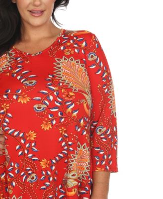 Plus Size Vibrant Boho Swing Top