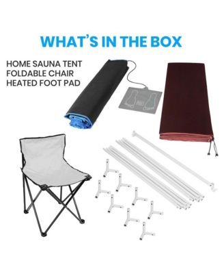 Detox Therapeutic Home Sauna With Foldable Chair and Heated Foot Pad