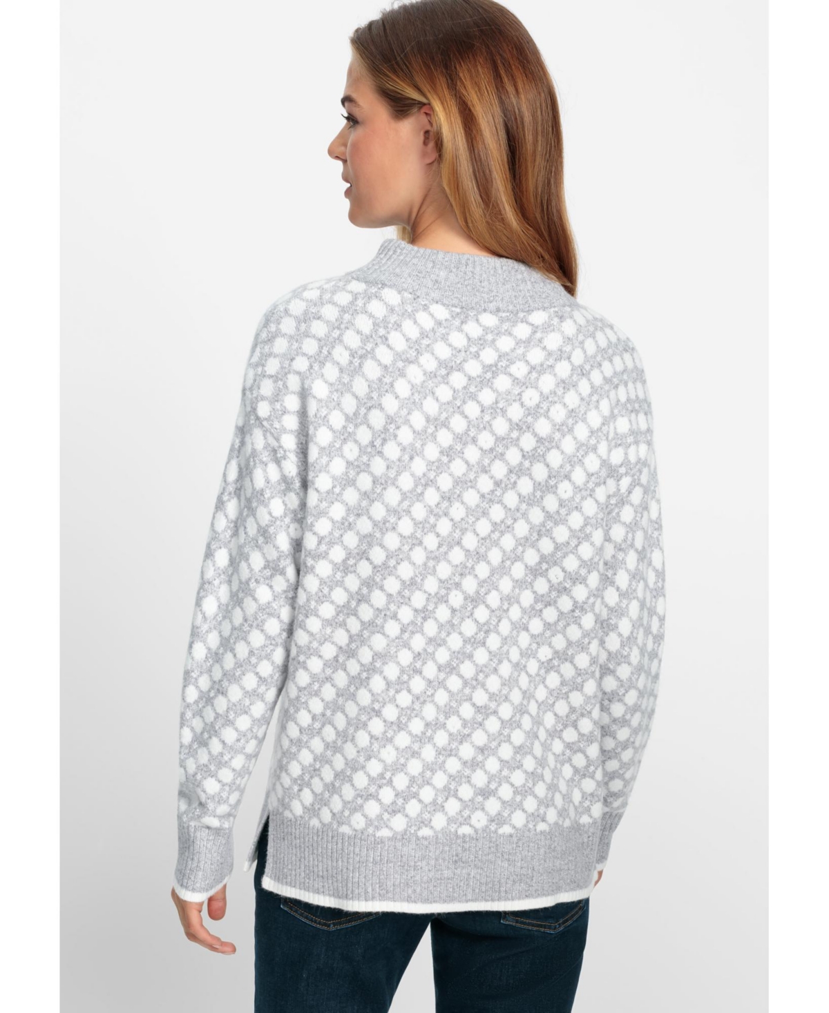Olsen Women's Polkadot Funnel Neck Sweater