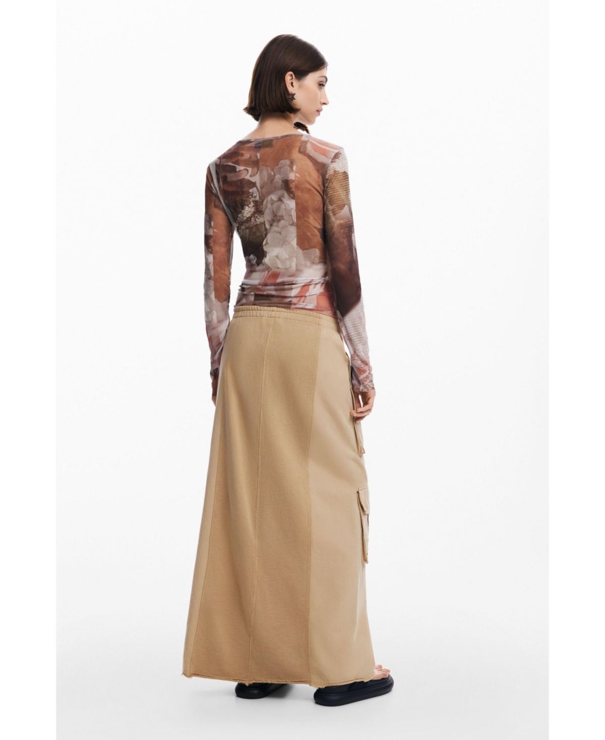 Desigual Women's Long cargo knit skirt