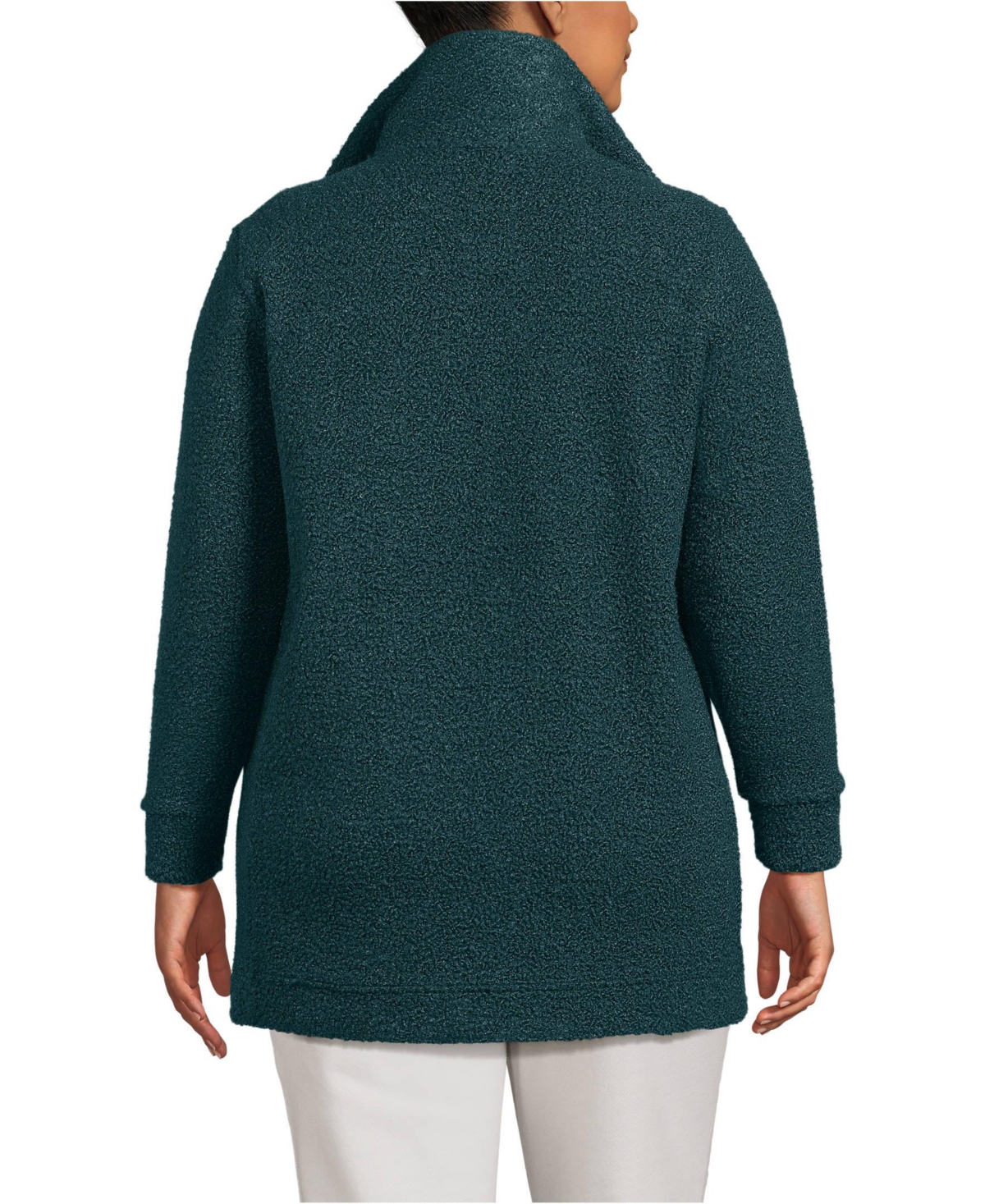 Lands' End Plus Size Boucle Fleece Coat