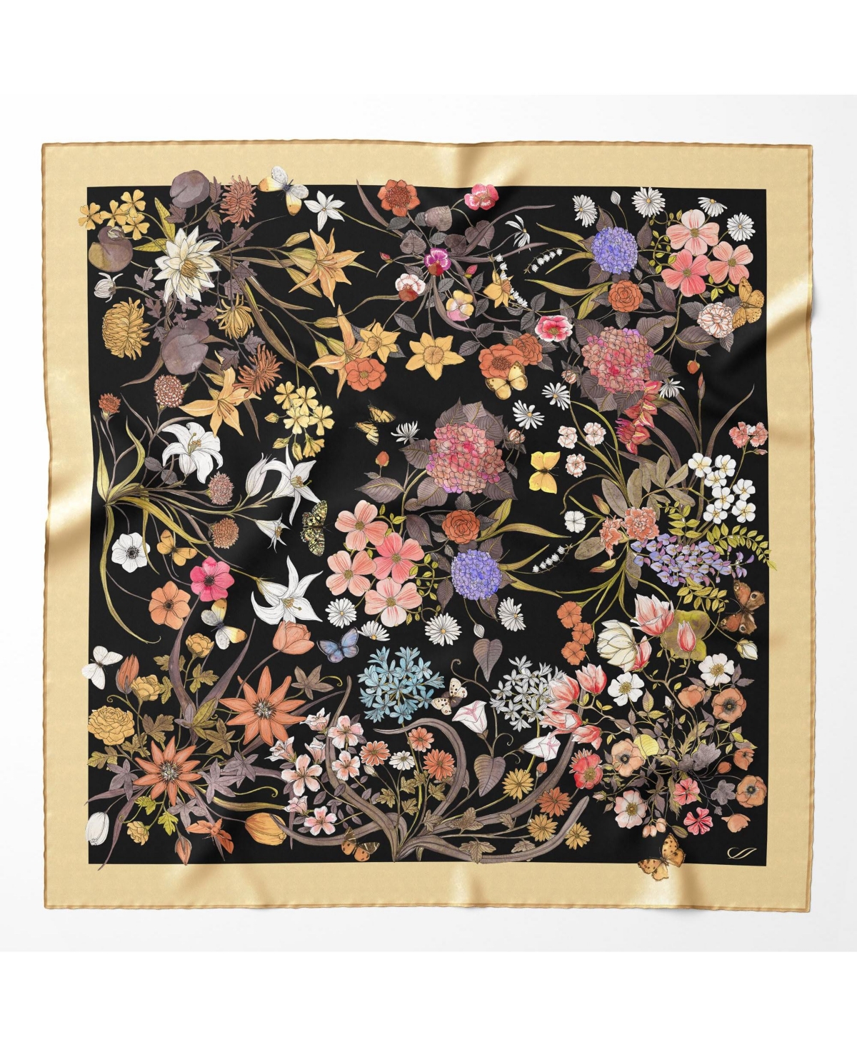 Flora - Hand Rolled Silk Foulard for Women - Berry