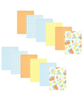 Girls Absorbent Cotton-Poly Flannel Burp Cloths 12-Count