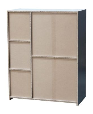 Moreno 5 - Cube Wood Open Shelf Organizer Storage Bookcase, Gray/White