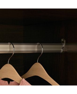 White 4-Door Armoires with Mirror, 2 Hanging Rods, 2-Drawers