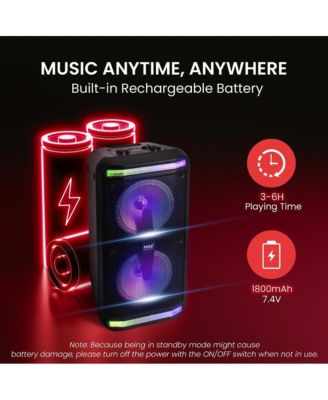 Portable PA Speaker & Microphone System With LED Party Lights, Bluetooth, & FM Radio, 600 Watt