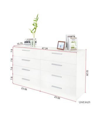 8-Drawer Double Dresser for Bedroom – Spacious and Stylish Storage Solution
