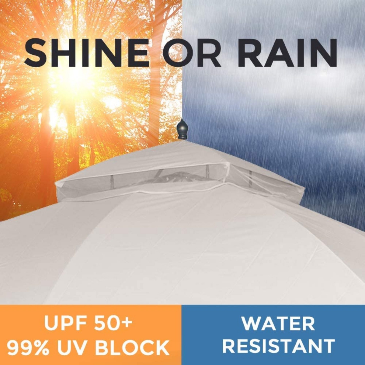 Streamdale Furniture 10x12 Ft Softtop Metal Gazebo with Mosquito Net&Sunshade Curtains, Sturdy Heavy Duty Double Roof Canopy, Galvanized Steel Design