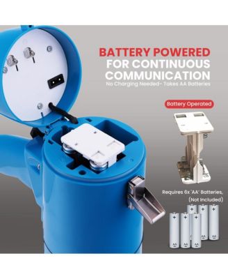 Megaphone Siren Bullhorn Speaker, 40-Watt With Handheld Microphone, Blue