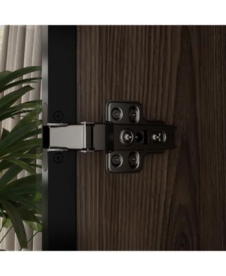 Brown Wood 13-Shelf Standard Bookcase with Pop up Glass Doors