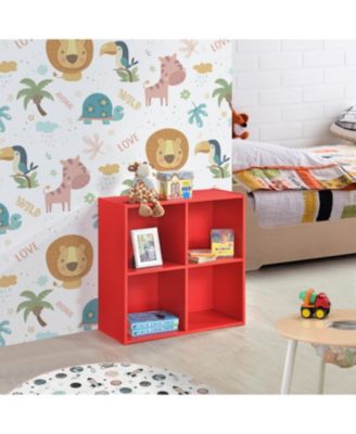 George 4-Cube Children's Bookcase, Kids Toy Storage Shelf Organizer for Playroom, Bedroom, Nursery School