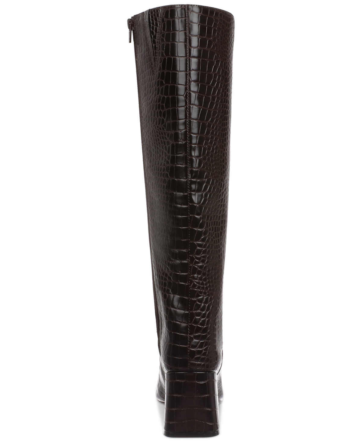 On 34th Women's Millerr Square-toe Knee High Boots, Created For Macy's In Mahogany Croc