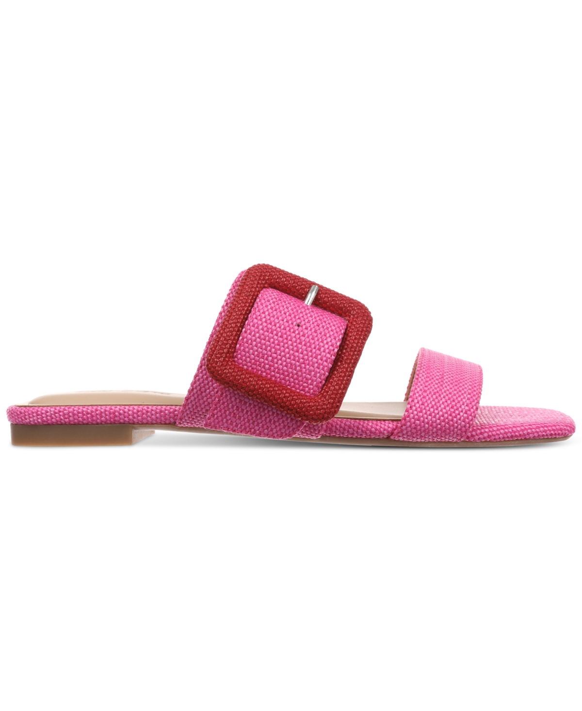 On 34th Women's Paulina Buckled Two-Band Flat Sandals, Created for Macy's -Red Woven