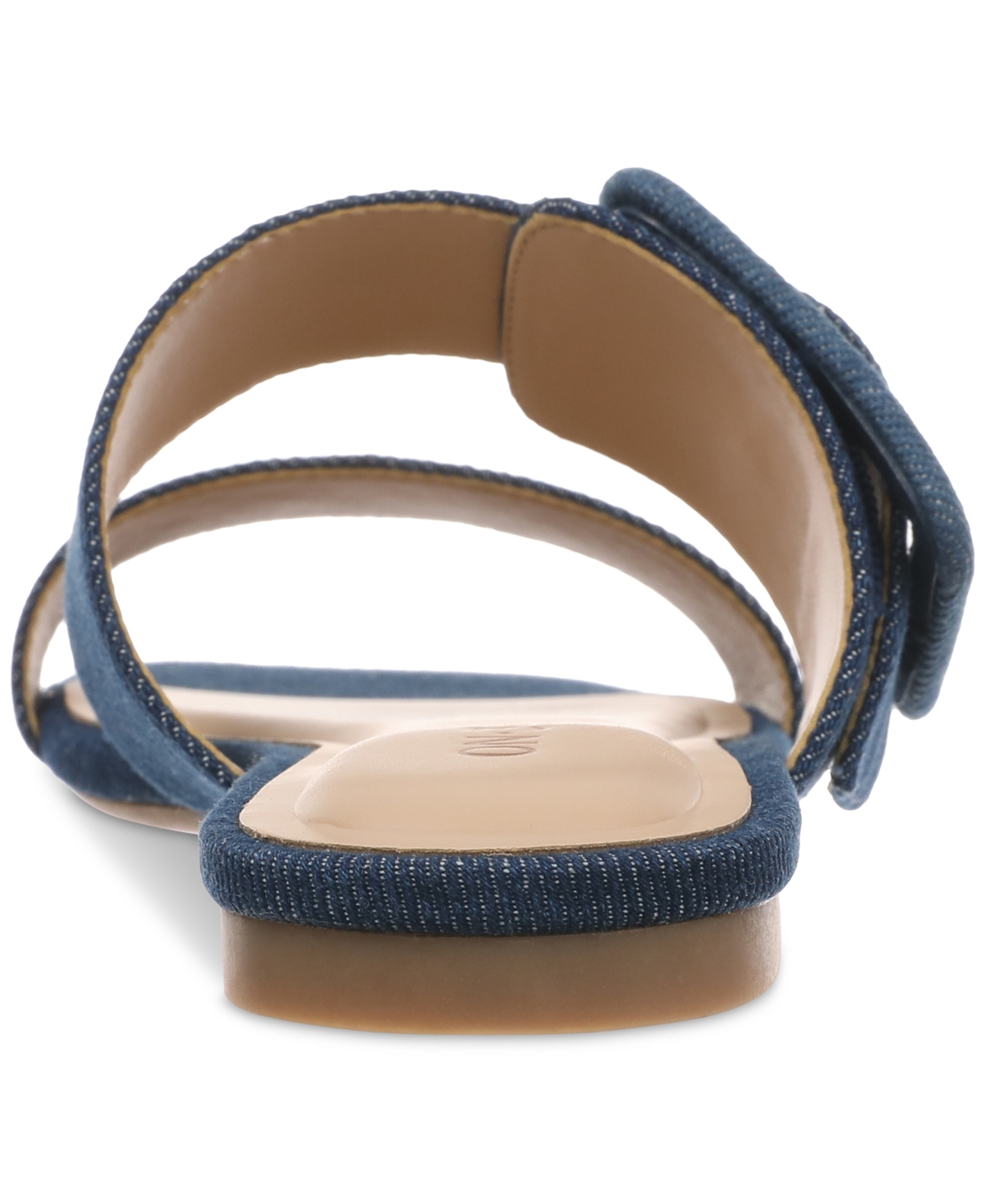 On 34th Women's Paulina Buckled Two-band Flat Sandals, Created For Macy's In Denim Fabric