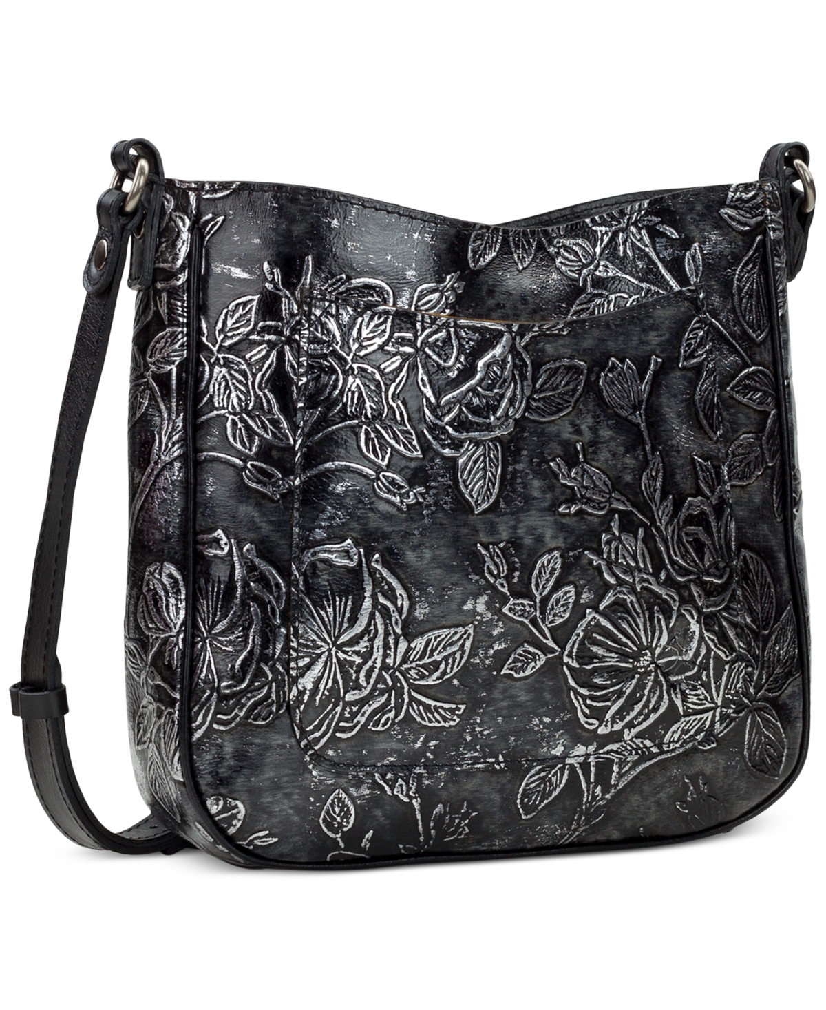 Patricia Nash Emeline Leather Crossbody Bag, Created For Macy's In Black