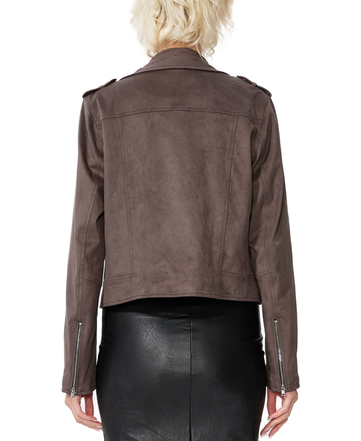 Kimi & Kai Women's Willa Faux Suede Moto Jacket In Brown