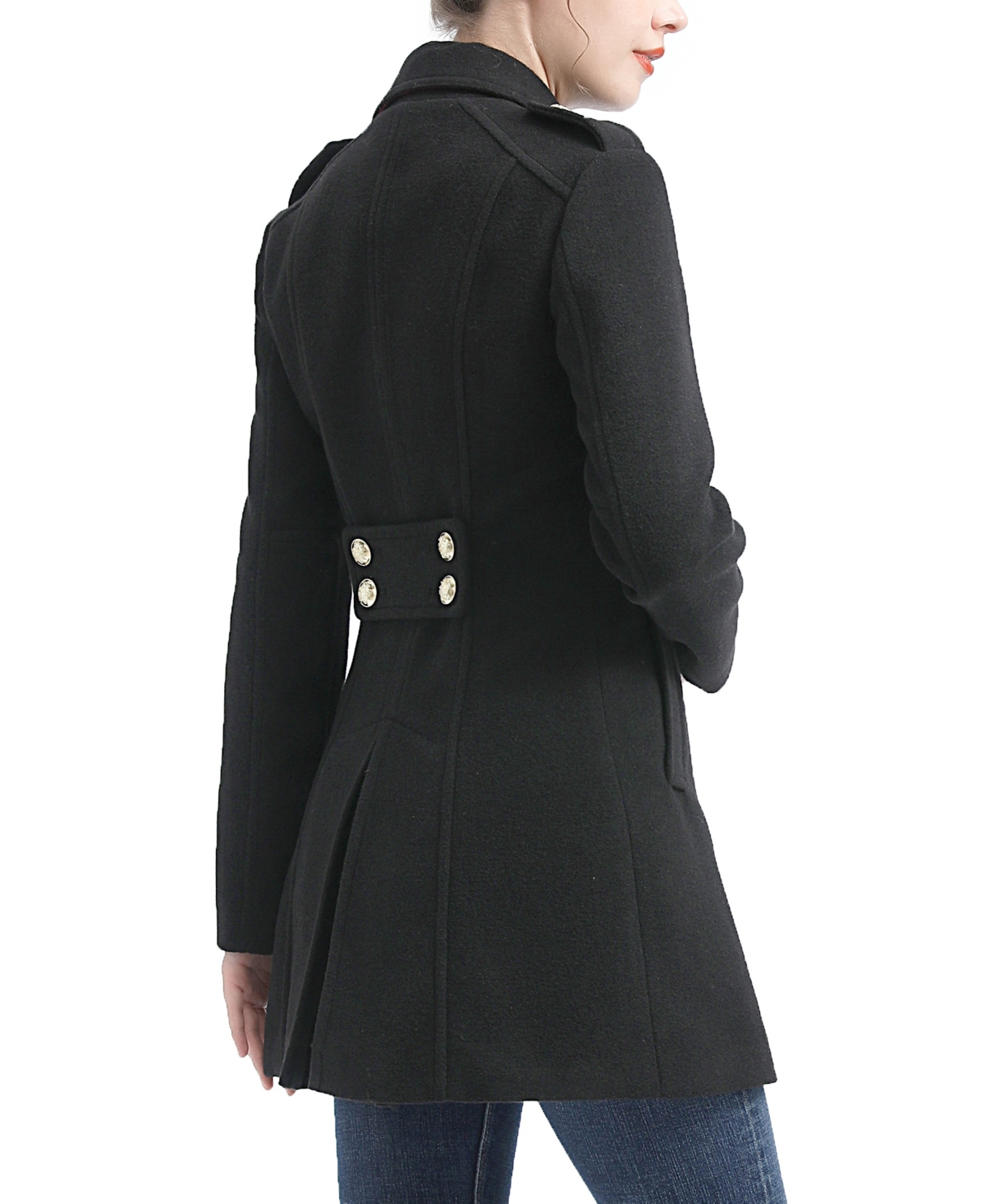 Kimi & Kai Women's Brylee Fitted Wool Pea Coat In Black