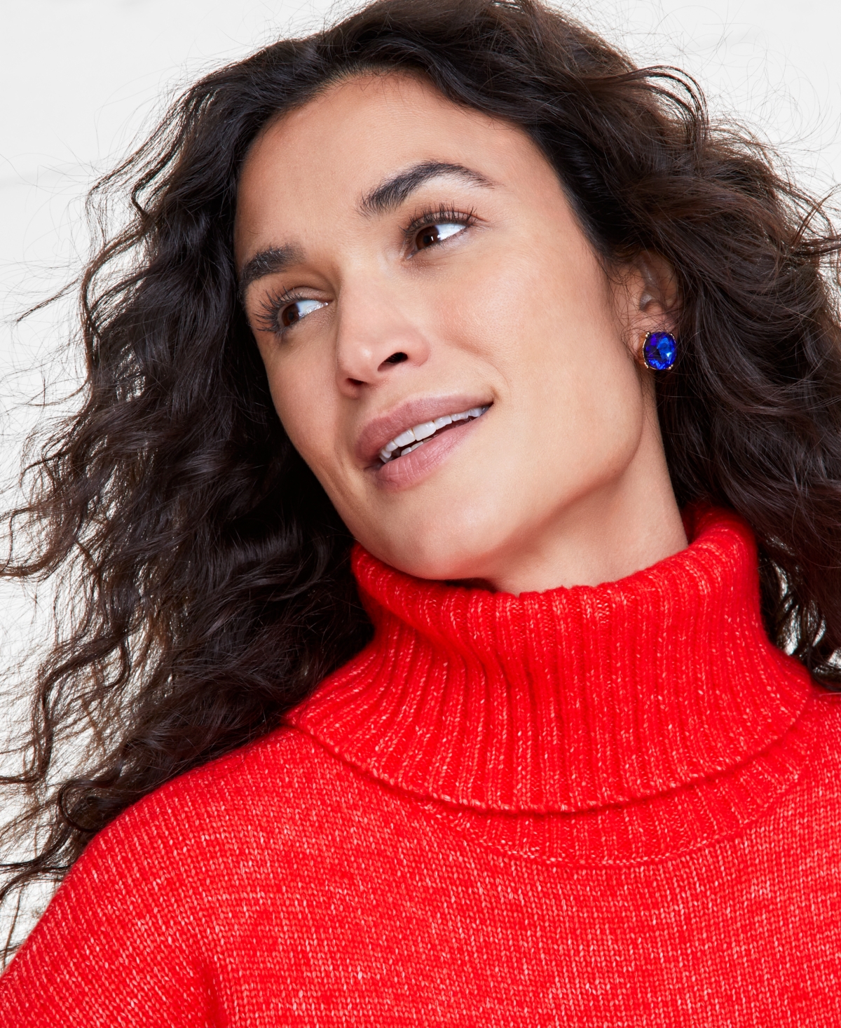 On 34th Women's Relaxed Ribbed-detail Turtleneck Sweater, Exclusively At Macy's In Fiery Red