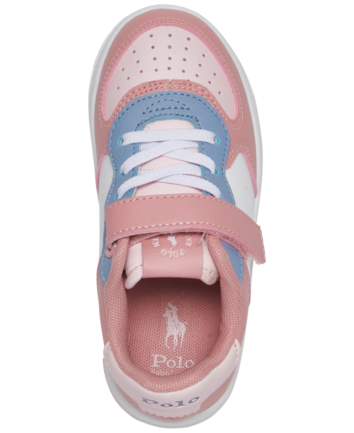 Polo Ralph Lauren Toddler Girls Masters Court Fastening Strap Casual Sneakers from Finish Line -Light Blue