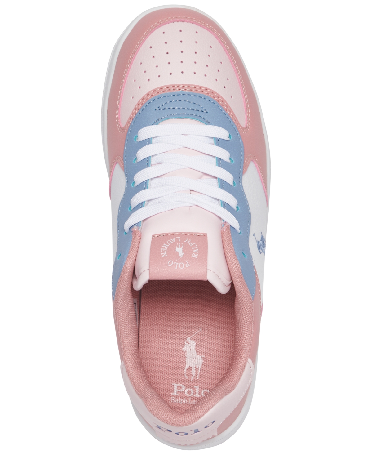 Polo Ralph Lauren Big Girls Masters Court Casual Sneakers from Finish Line -Light Blue