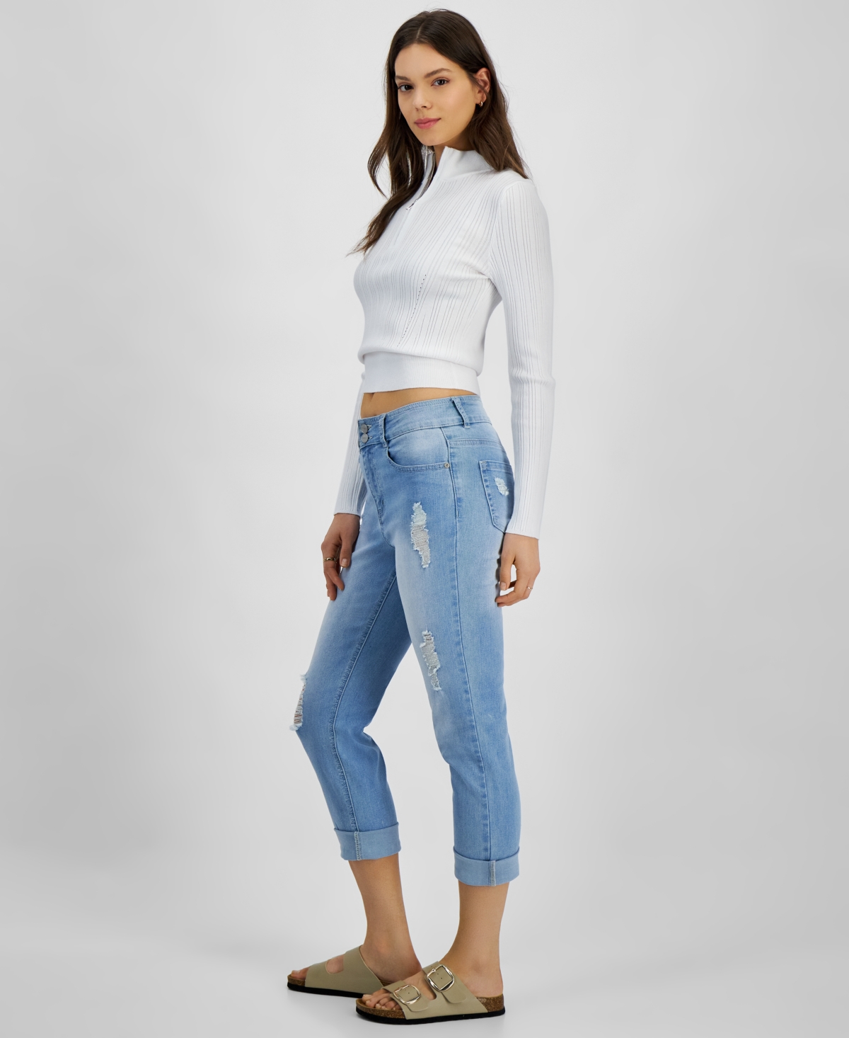 Dollhouse Juniors' Mid-Rise Crop Skinny-Leg Jeans