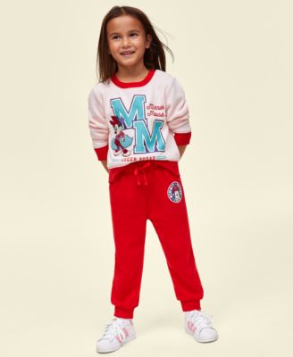 Disney | Macy's - Toddlers Minnie Mouse Logo Top & Fleece Joggers Set