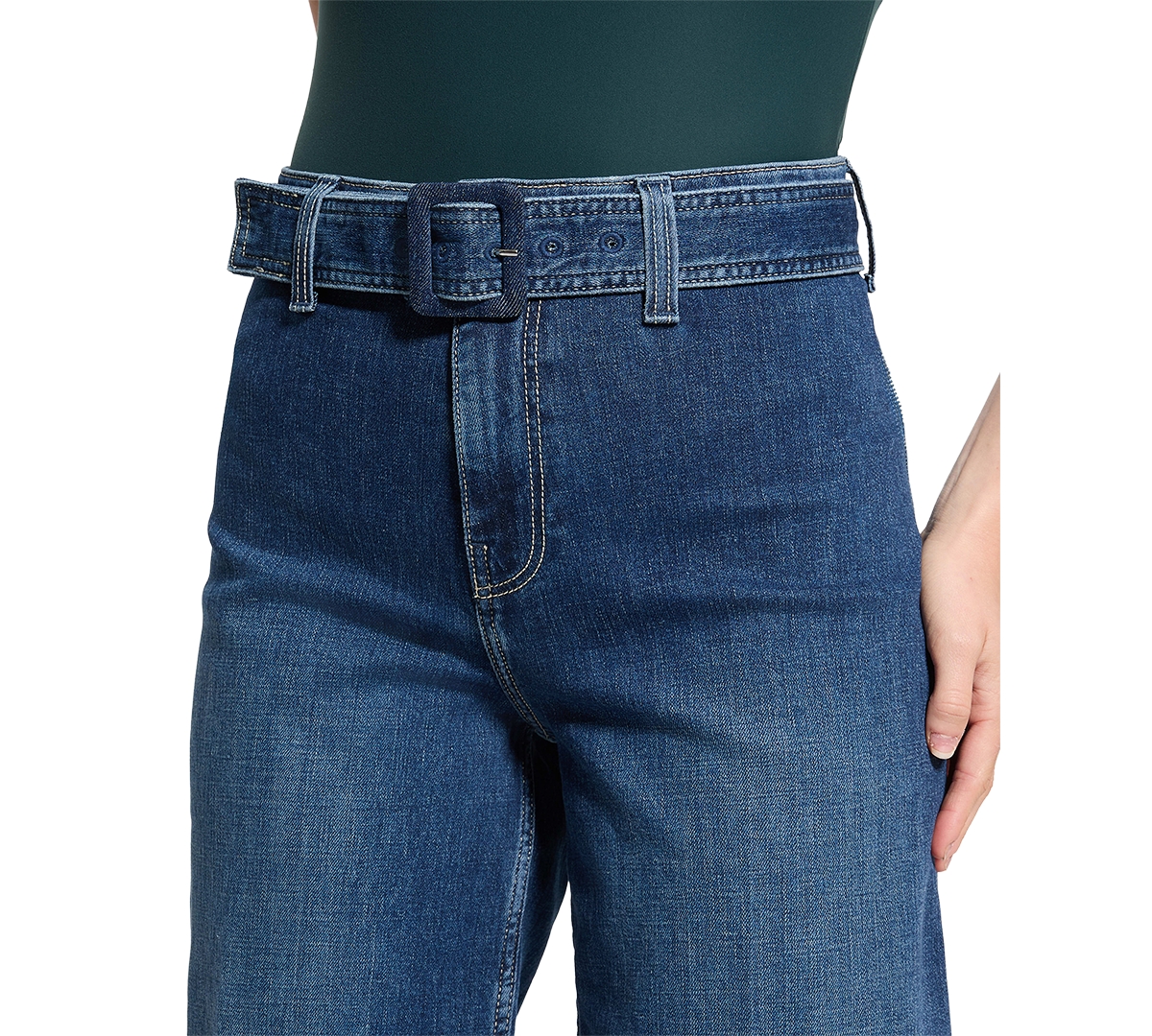 Shop Guess Women's Dakota Belted Wide-leg Jeans In Minimale