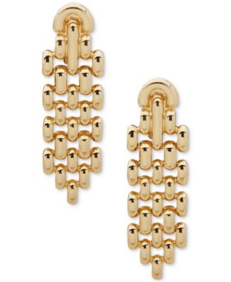 Anne Klein - Gold-Tone Mesh Link Clip-On Drop Earrings