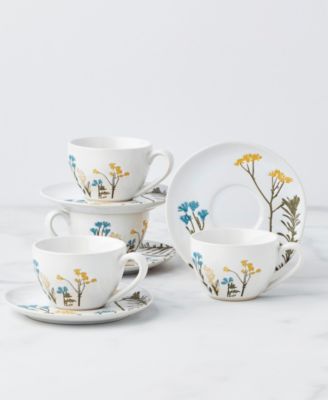 Wildflowers Espresso Cup & Saucer, Service for 4