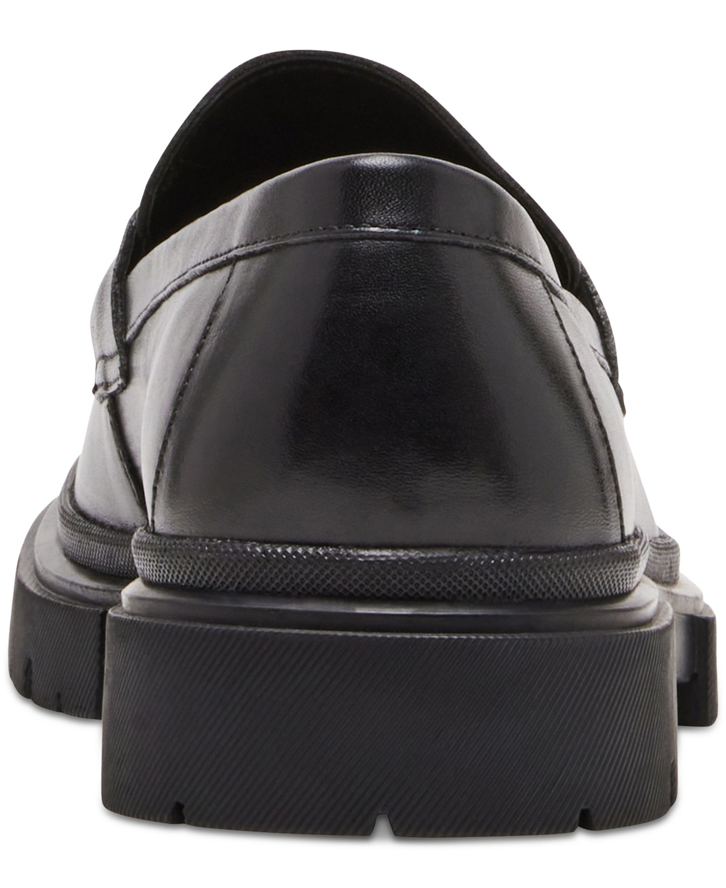 Мужские туфли Steve Madden Akkron Leather Lug-Sole Penny, цвет: Чёрный кожаный — фото 3