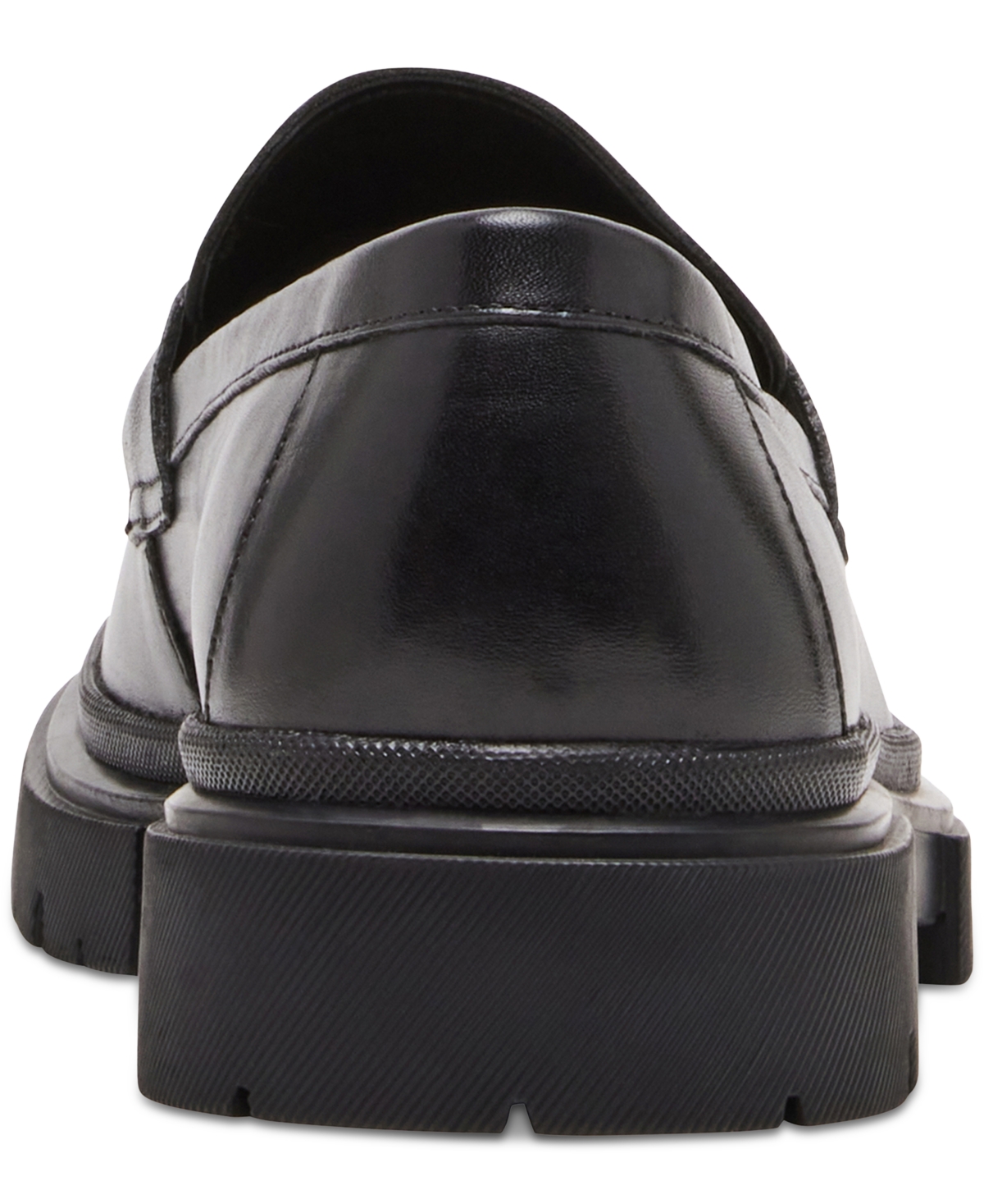 Steve Madden Men's Akkron Faux-leather Lug-sole Penny Loafers In Black Leather