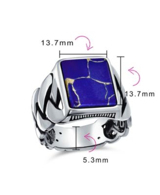 Braided Cable Wheat Wide Link Chain Band Large s Rectangle Statement Signet Ring Sterling Silver