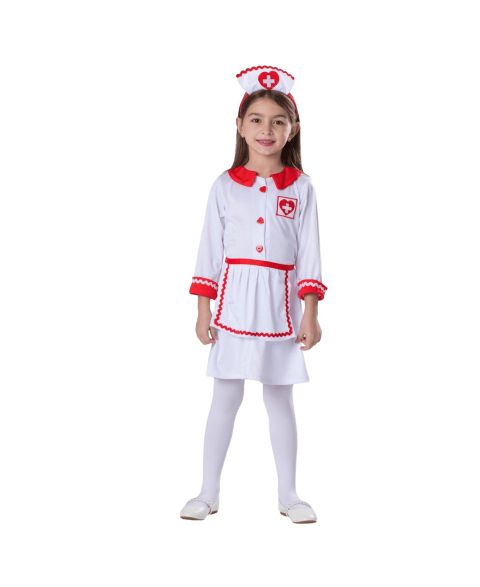 Dress Up America Red Cross Nurse Costume Set - Kids Girls