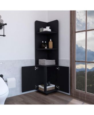 Vestal 62H" Tall Corner Cabinet with 3-Tier Shelf and 2-Door