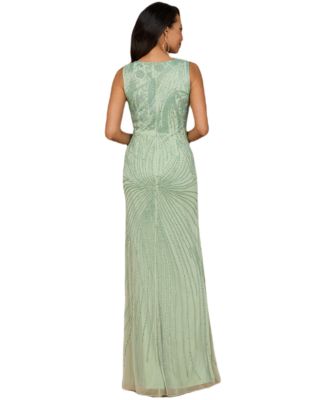 Women's Asymmetrical, Beaded Gown