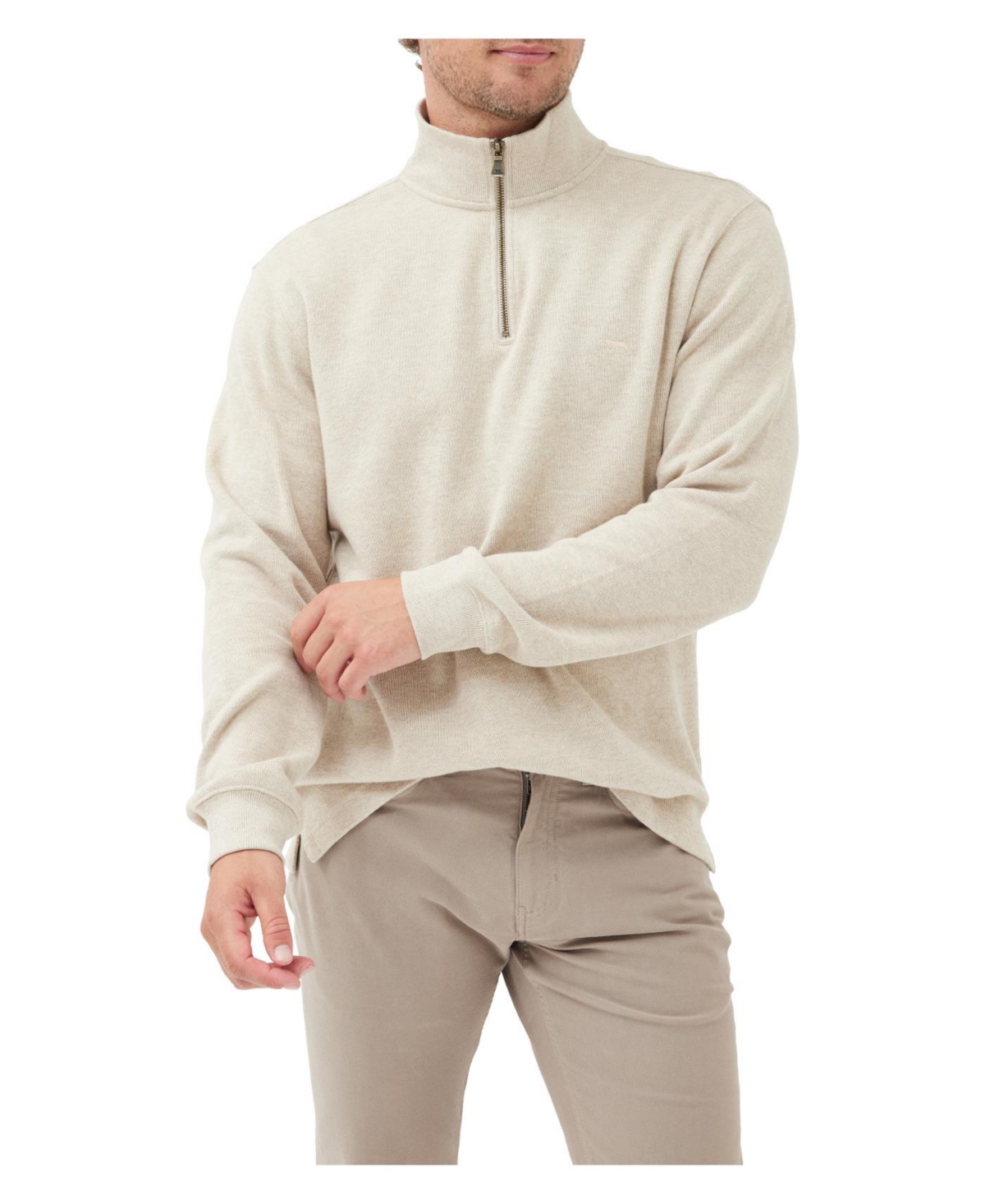 Rodd & Gunn Fortrose Cotton Quarter Zip Sweater In Brown