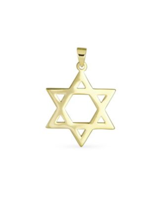 Solid 14K Yellow Gold Amulet Spiritual Protection Symbol Star Of David Pendant No Chain