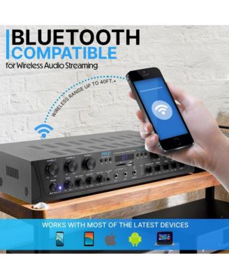 Bluetooth Home Audio Source Amplifier With FM Radio, MP3/USB/SD/AUX Playback, 6-Channel, 600 Watt