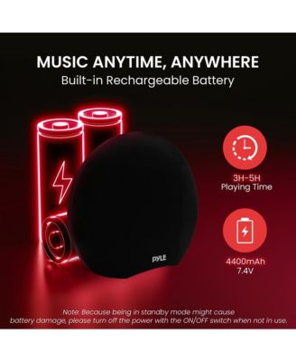 Dual 3” Portable Waterproof Bluetooth Speaker With Wired Microphone & Remote, 280 Watt