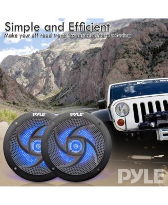 6.5" Low-Profile Marine LED Speakers, Waterproof, 240 Watt