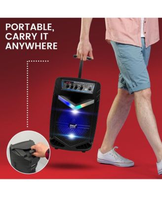 400W Rechargeable Bluetooth PA Speaker System with Subwoofer, Tweeter, Recording, Mic In, Party Lights, USB/SD, Radio