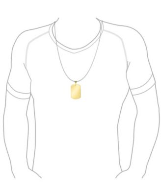 X-Large Military Dog Tag Pendant Necklace Stainless Steel 24 Inch Ball Chain