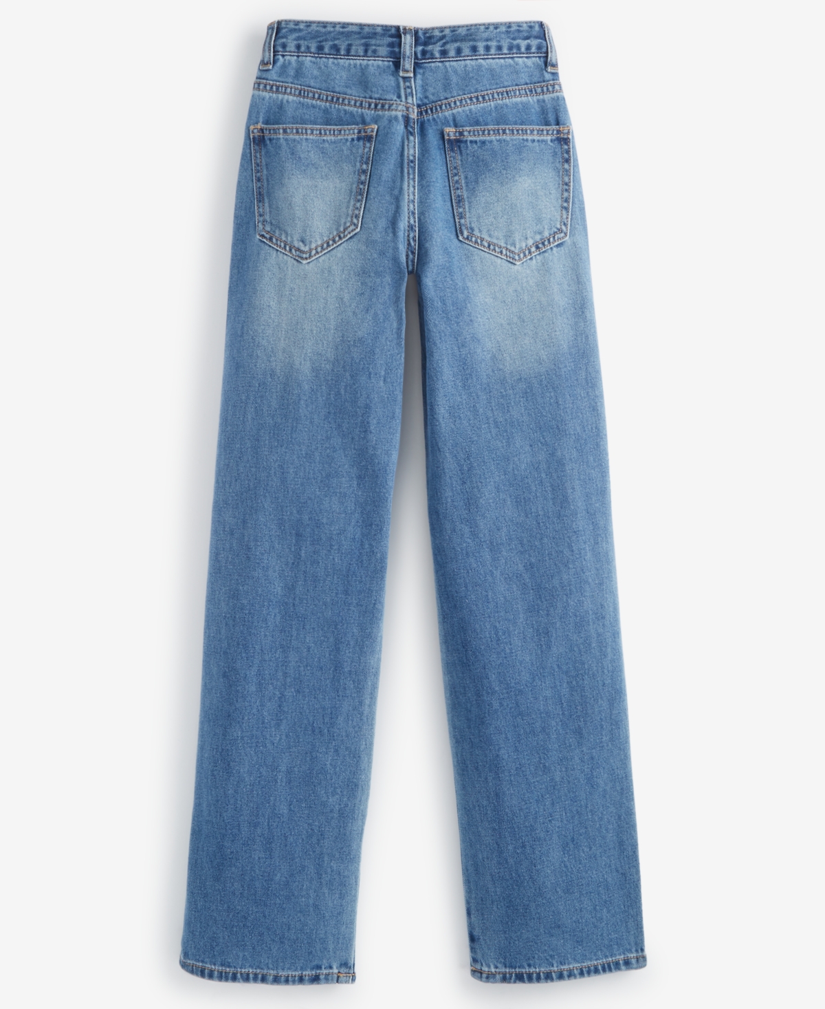 WITH JULES BIG GIRLS DISTRESSED WIDE-LEG JEANS 