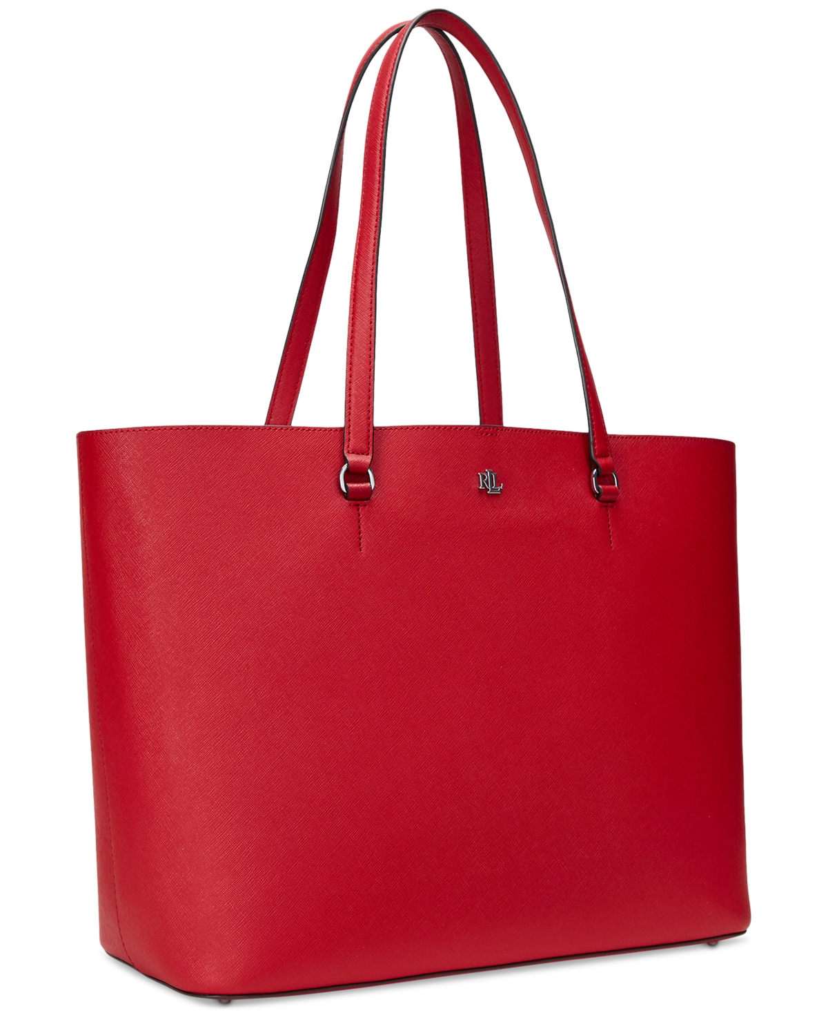 Lauren Ralph Lauren Karly Crosshatch Leather Large Tote