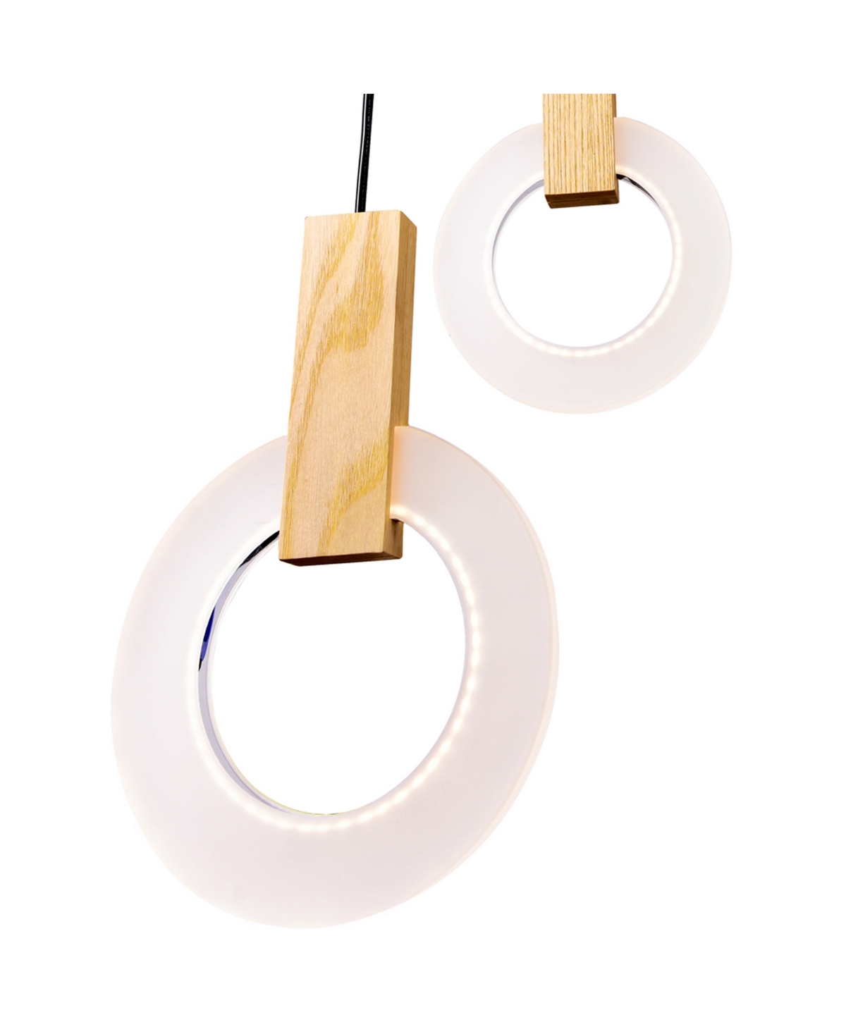 Cwi Lighting 76" Metal Anello Led Pendant In White Oak